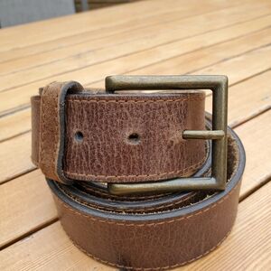 Men Sz 2X--'46-48' Casual Brown  Leather Belt Big & Tall